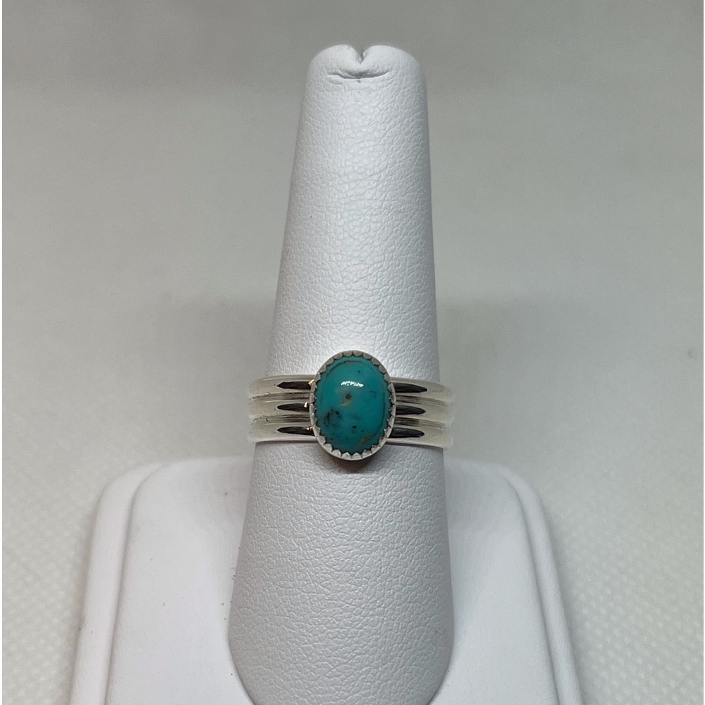 3Ct Mexican Turquoise Ring Handmade
